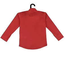 RED FOGG Kid's Pure Cotton Shirt Casual Round Neck Spread Collar Solid Color Shirt for Boys Full Sleeve - 1 Piece-thumb3