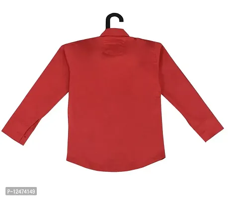 RED FOGG Kid's Pure Cotton Shirt Casual Round Neck Spread Collar Solid Color Shirt for Boys Full Sleeve - 1 Piece-thumb4