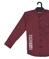 RED FOGG Boys Full Sleeve Shirt Maroon for 3-4 Years Length 24 inch-thumb2