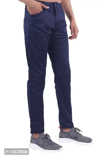 RED FOGG Men's Slim Fit Lycra Starchbale Fabric Formal Trouser Pant(Blue,36)-thumb3