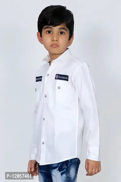 Kids Casual Shirt Full Sleeve For Boys Pack Of 1 (White)-thumb0