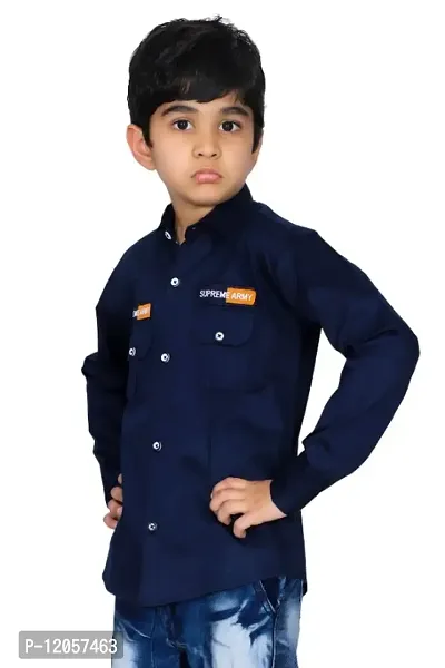 Kids Casual Shirt Full Sleeve For Boys Pack Of 1 (Blue)