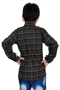 Kids Casual Shirt Full Sleeve Checkered/Checks Shirts For Boys Pack of 1 (Green)-thumb2