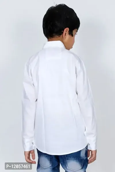 Kids Casual Shirt Full Sleeve For Boys Pack Of 1 (White)-thumb3