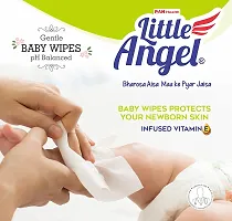 Little Angel Super Soft Cleansing Baby Wipes, 432 Count, Enriched with Aloe vera  Vitamin E, pH Balanced, Dermatologically Tested  Alcohol-free, Pack of 2, 72 count/pack-thumb2