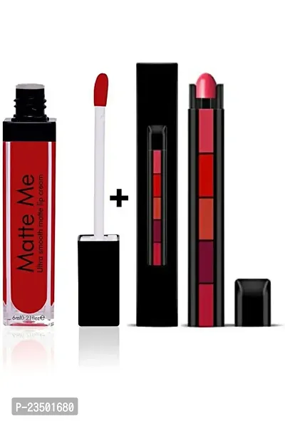 5IN1 RED LIPSTICK WITH SINGLE STICK RED  LIPSTICK