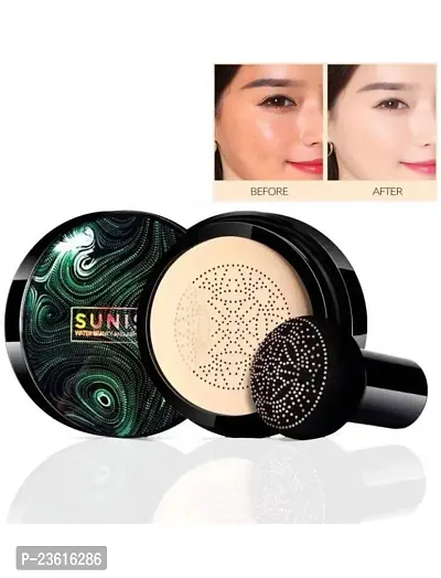 unisa Air Cushion Foundation Korean Mushroom Head CC Cream Concealer Whitening Cosmetic Waterproof Brighten Face Base Tone Foundation  (BLACK, 20 ml)-thumb0