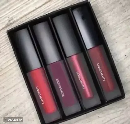 combo Of Different Color Matte Longlasting Liquid Lipstick Smudgeproof  Waterproof (Pack of 4) 50 gm-thumb0