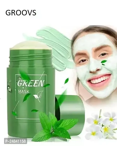 Green Tea Cleansing Mask Stick for Face | For Blackheads Whiteheads Oil Control  Anti-Acne | Green Mask Stick for Men and Women-thumb0