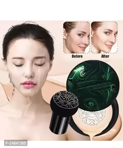 SUNISA BB and CC Cream Foundation with Mushroom Head Air Cushion Puff and 1 Beauty Blender Sponge, Natural Finish.-thumb0