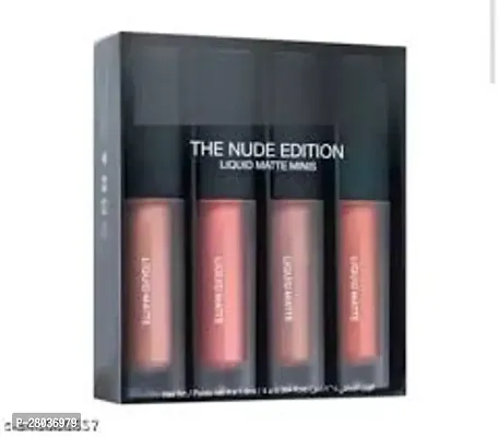 Mini Lipsticks Combo Pack of 4 Liquid Matte Lipstick Set, Nude Edition