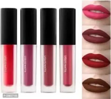Mini Lipsticks Combo Pack of 4 Liquid Matte Lipstick Set, Nude Edition