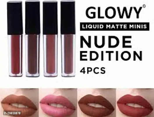 nude edition long lasting sensational liquid matte lipstick non transfer set of 4 nude shades combo pack  (Multicolor, 12 ml)-thumb0