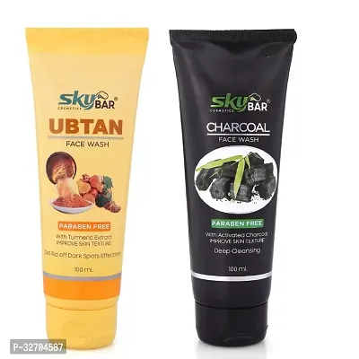 Skybar Charcoal Tube Face Wash With Ubtan Tube Face wash 100ml Each