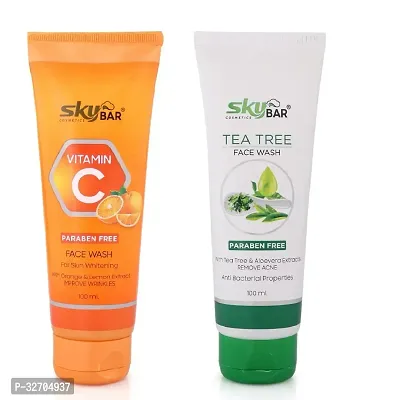 Skybar Vitamin C Tube Face Wash With Tea Tree Tube Face wash 100ml Each