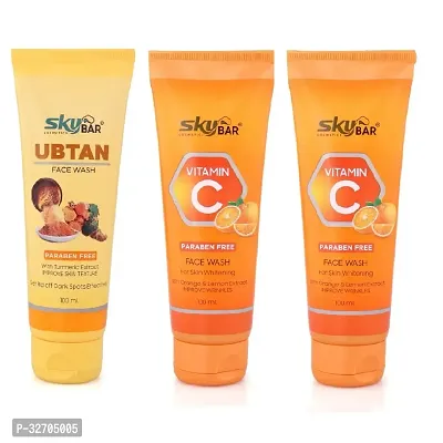 Skybar 2 Piece Vitamin C Tube Face Wash With Ubtan Tube Face wash 100ml Each