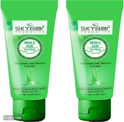 SKYBAR NEEM  ALOE FACEWASH FOR NATURAL SKIN 2*60ml