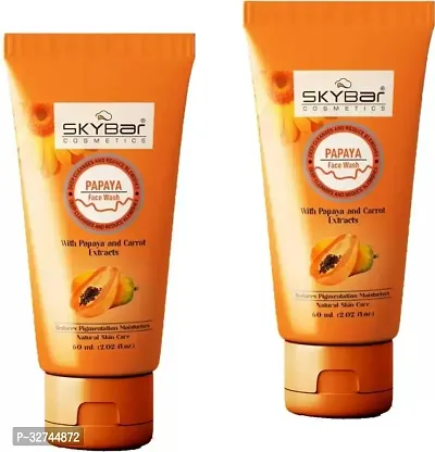 SKYBAR PAPAYA FACEWASH FOR REDUCE PIGMENTAION MOISTURISES 2*60ml-thumb0