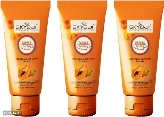 SKYBAR PAPAYA FACEWASH FOR REDUCE PIGMENTAION MOISTURISES 3*60ml-thumb0