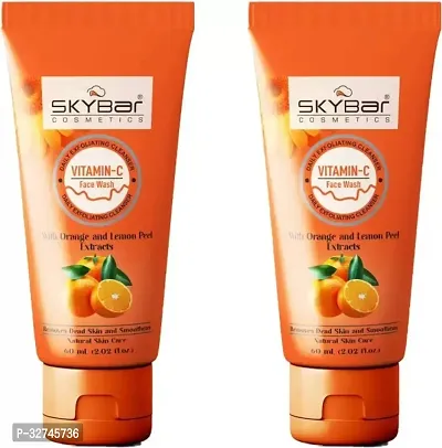 SKYBAR VITAMIN -C FACEWASH FOR REMOVES DEAD SKIN  SMOOTHNESS 2*60ml-thumb0