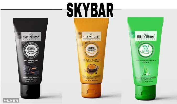 Skybar Ubtan Face Wash With Neem  Aloe Vera  Face Wash  Charcoal Face wash 60ml