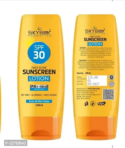 SKYBAR Sunscreen - SPF 30 PA++ UVA Safe For Men  Women, DETAN  Anti-Aging 100ml-thumb0