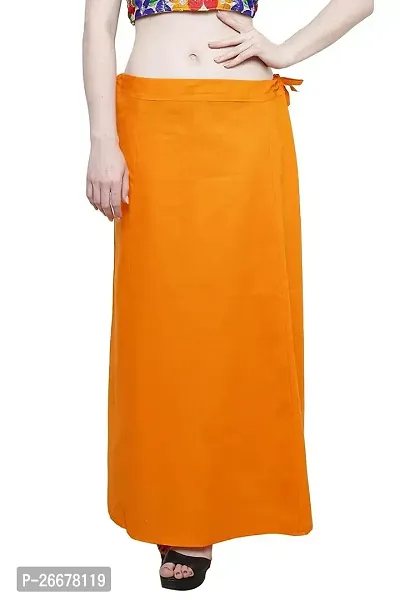 RTI Group Women's Cotton Orange Colour Soft Cotton Inskirt Saree petticoats (RTI-040)-thumb0