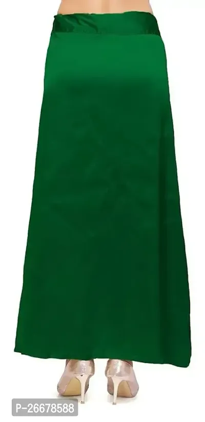 RTI GROUP Women's Satin Solid Petticoat, Inskirt, Shapewear for Saree/Lehanga (Dark Green)-thumb0