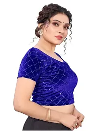 RTI GROUP Round Neck Lycra Hosiery Stretchable Elbow Sleeve Readymade Saree Blouse for Women Stylish (Free Size) 8-thumb2