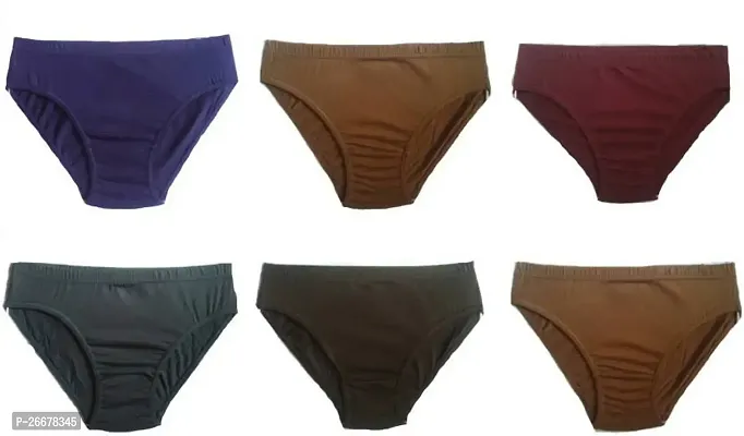 Dollar Lehar Plain Cotton Panty Multi Colour Pack of 6 (Size :110 cm)-thumb0