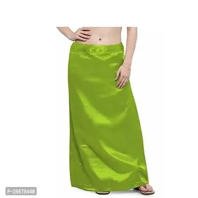 RTI GROUP Women's Satin Solid Petticoat, Inskirt, Shapewear for Saree/Lehanga (Mehendi Green)-thumb0