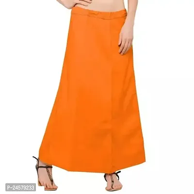 Stylish Cotton Orange Stitched Petticoat For Women-thumb0