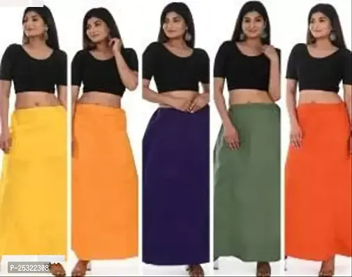 Women's Solid Color Cotton Blen d Petticoat Pack Of 5.Free Size-thumb0