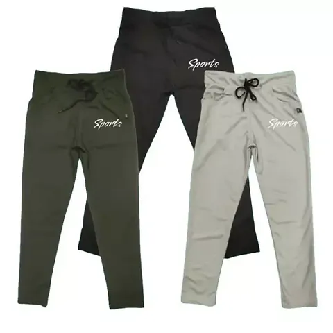 Track Pants Night Pant Pajama Regular fit pants D Pocket both Side Stylish Stretchable Solid Track Pants (Pack Of 3)