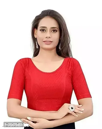 Women's RED Dobby Blouse-thumb0