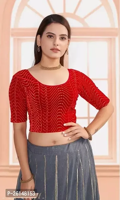 Women's Red Stitched Blouse-thumb0