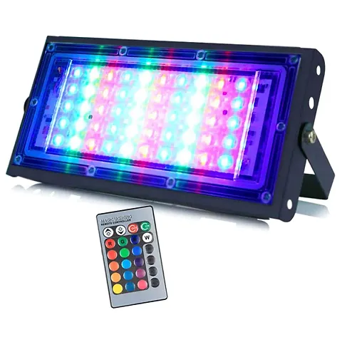 MLD 20W Multi Color Changing Crystal Led RGB Flood Light With Remote Waterproof Brick Floodlights For Decoration Lights |Red, Green, Blue| 20 Watt | Pack Of 1