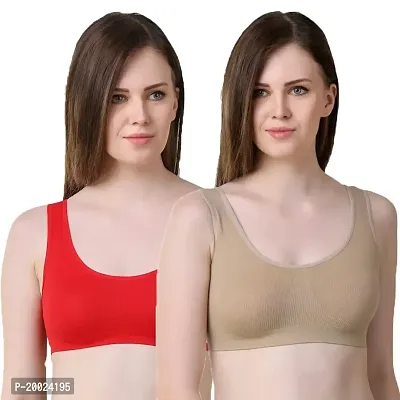 MLD Super Stylish Women's Air Sports Bra- Pack of 2 (Free Size, Size of 28 to 38)