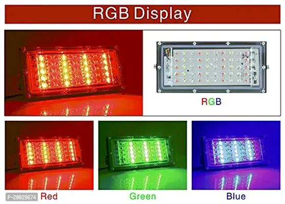 MLD 10W Multi Color Changing Crystal Led RGB Flood Light with Remote Waterproof Brick Floodlights for Decoration Lights |Red, Green, Blue| 10 Watt | Pack of 1-thumb2