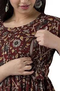 Kita Fashion Pure Cotton Anarkali Kurtis/Feeding Dress with Zippers for Pregnant Womens | All Over Printed Feeding Dress for Mothers-thumb2