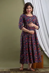Kita Fashion Pure Cotton Anarkali Kurtis/Feeding Dress with Zippers for Pregnant Womens | All Over Printed Feeding Dress for Mothers-thumb4