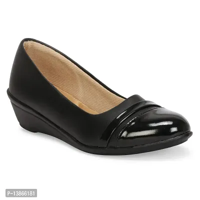Elegant Black Synthetic Solid Bellies For Women