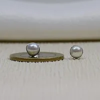 Silver Planets 92.5-925 Sterling Silver Pearl Stone Tiny Latest Stud Earrings for Women and Girls-thumb2