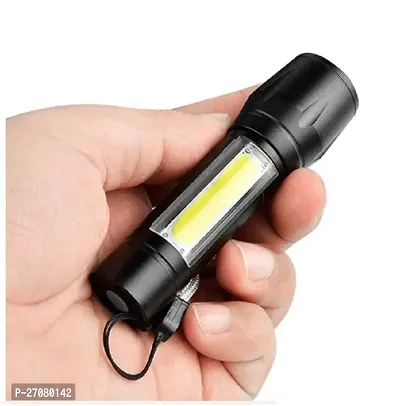 Flashlight Torch 3 Modes with Cob, USB Charging with A Green Box Case (PACK OF 1)-thumb2