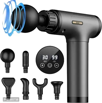 Touch Display- Percussion Gun Back Massager for Men  Women with 4 Attachments(pack of 1)