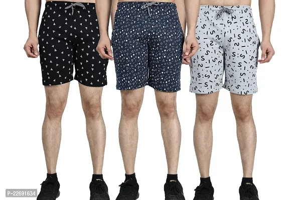 Jungle Berry Men's Cotton Shorts | All Over Printed Shorts | Pack of 3 | Regular Fit-thumb3
