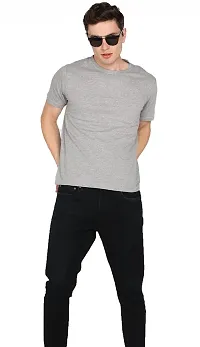 Jungle Berry Men's Plain Round Neck T-Shirt Half Sleeve Pack of 3 (XXL, Navy,Grey,Black)-thumb3