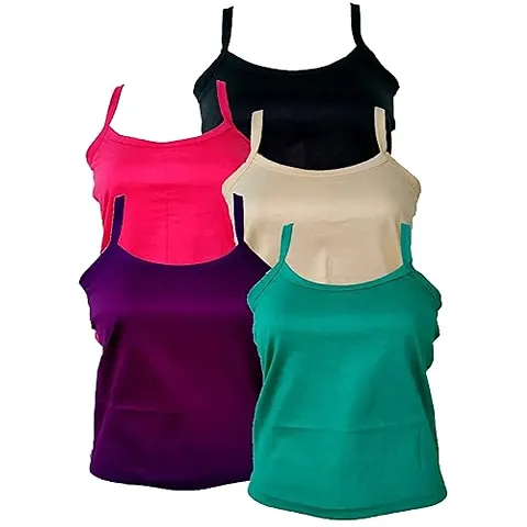 Girls Camisole Slip Multicolor(Pack of 5)