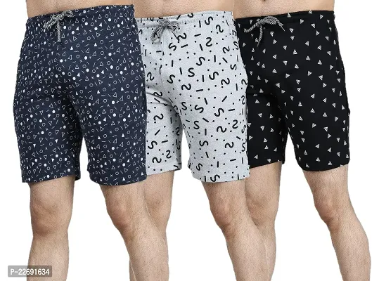 Jungle Berry Men's Cotton Shorts | All Over Printed Shorts | Pack of 3 | Regular Fit