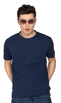 Jungle Berry Men's Plain Round Neck T-Shirt Half Sleeve Pack of 3 (M, Grey,White,Navy)-thumb3